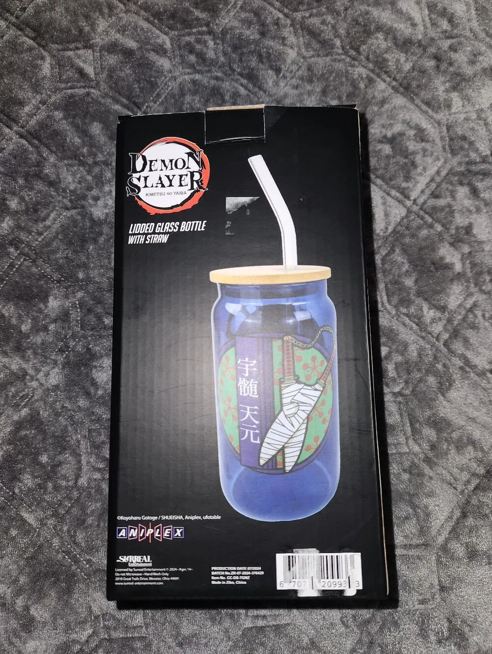 Demon Slayer - Lord Tengen Glass Bottle And Straw - Books-A-Million Exclusive